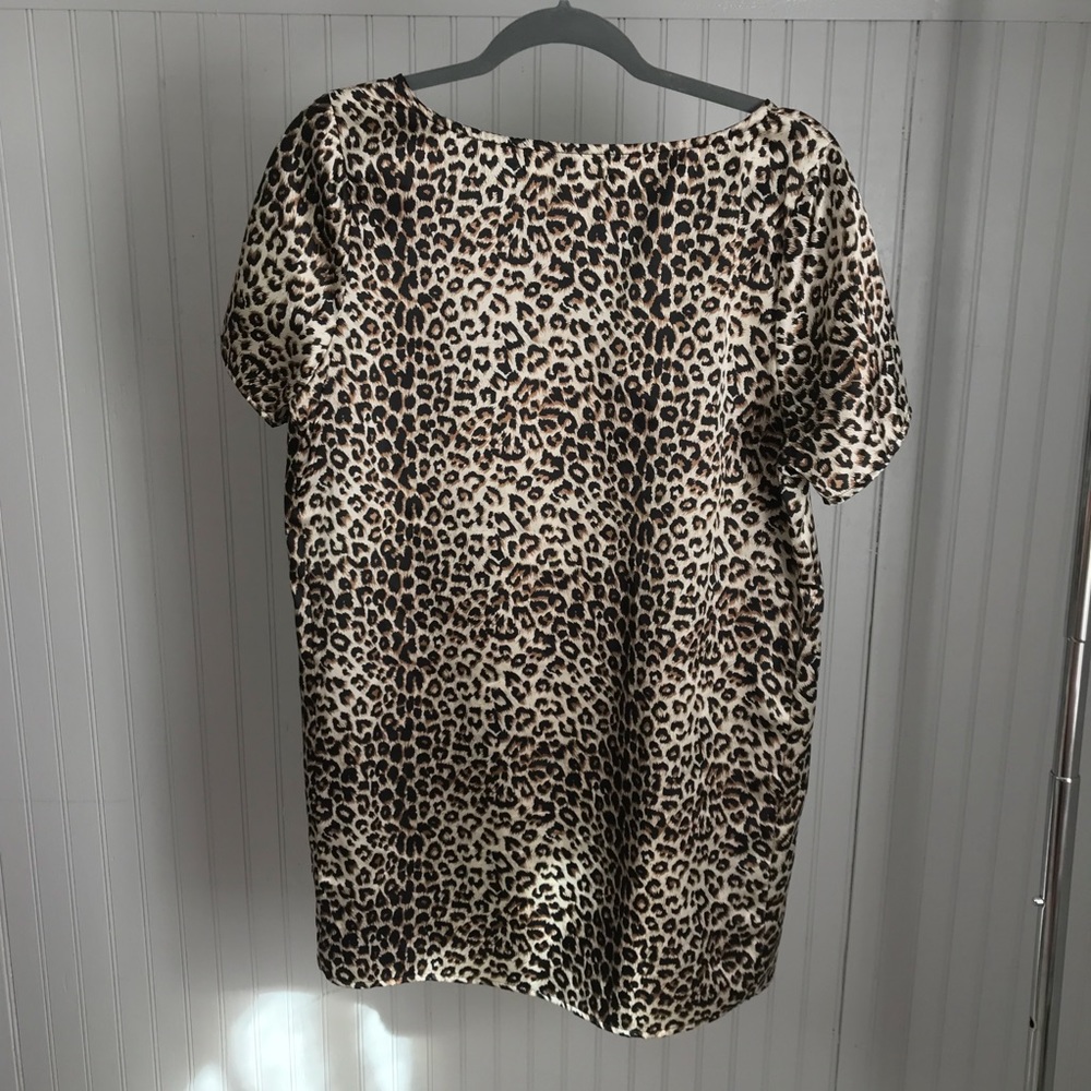 Animal Print Silk Top | Dress Black + Brown + Tan